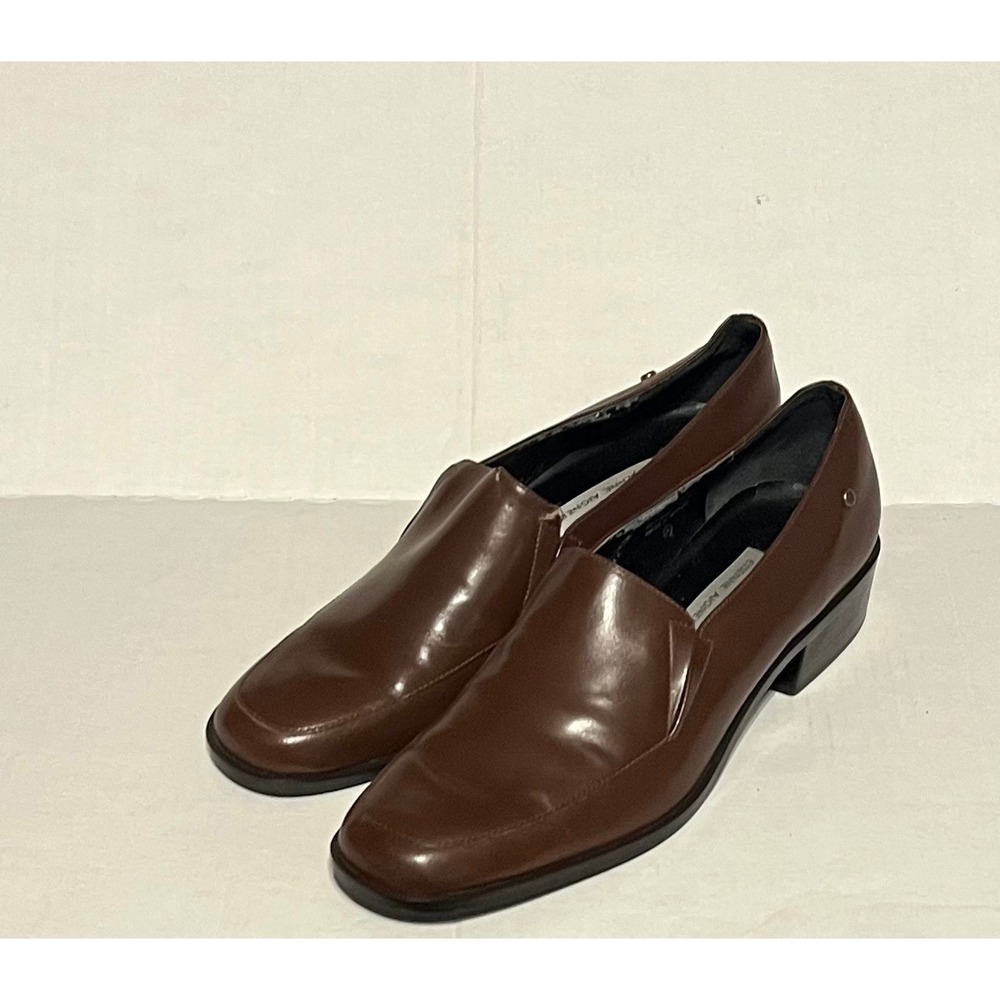 Vintage Etienne Aigner Stanford Brown Leather Loafers Shoes Womens Size 9 Block